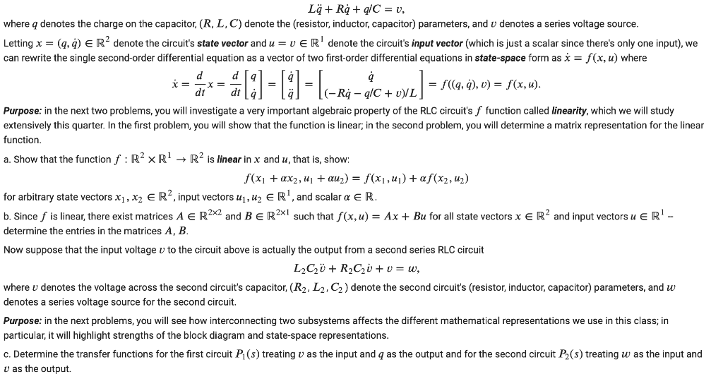 Lq Rg C 0 Where A Denotes The Charge On Th Chegg Com