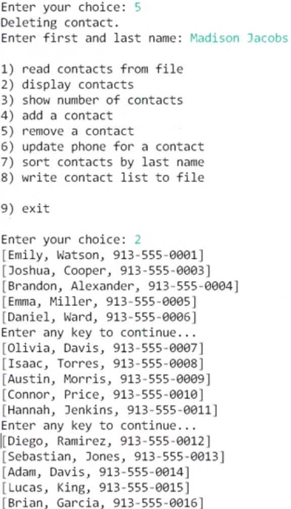 Solved Using JAVA: PhoneContactsApp Suggested: Read | Chegg.com