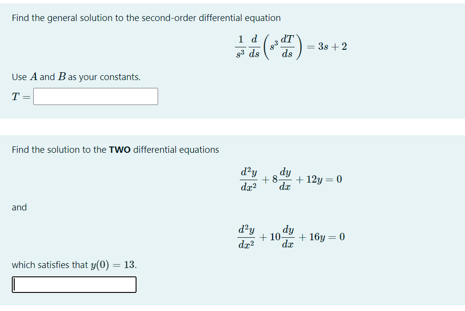 Solved Find the general solution to the second-order | Chegg.com
