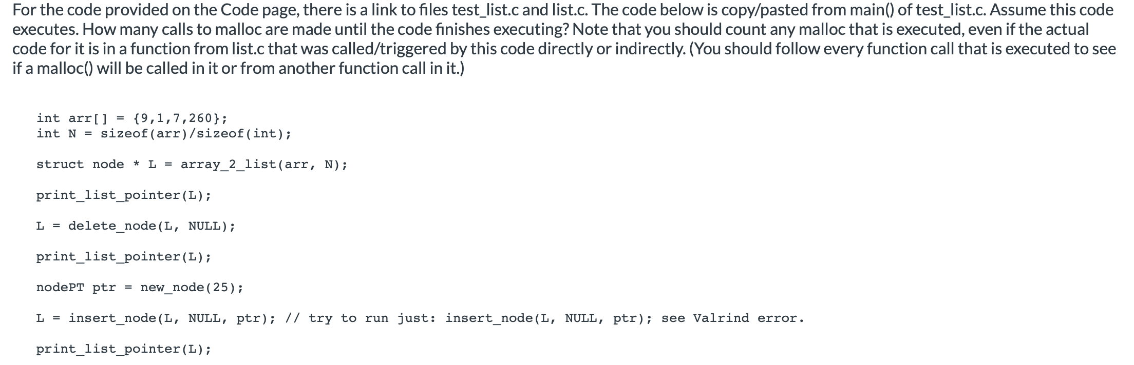Solved For the code provided on the Code page, there is a | Chegg.com
