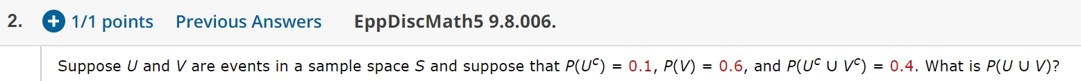 Solved 2. + 1/1 points Previous Answers EppDiscMath5 | Chegg.com