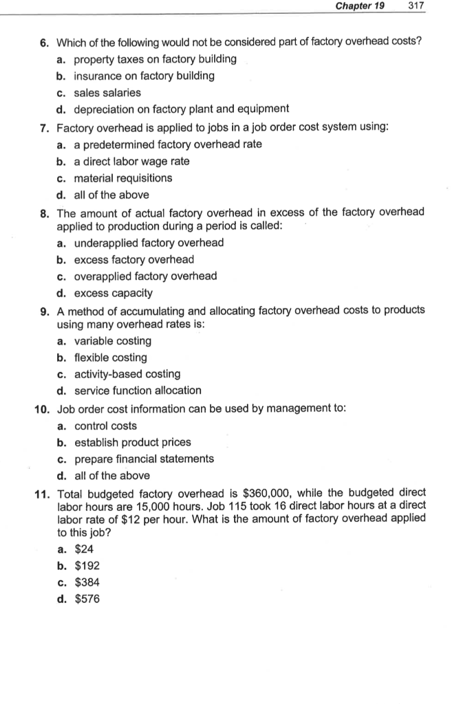 Solved Chapter 19 317 6 Which Of The Following Would Not Be Chegg