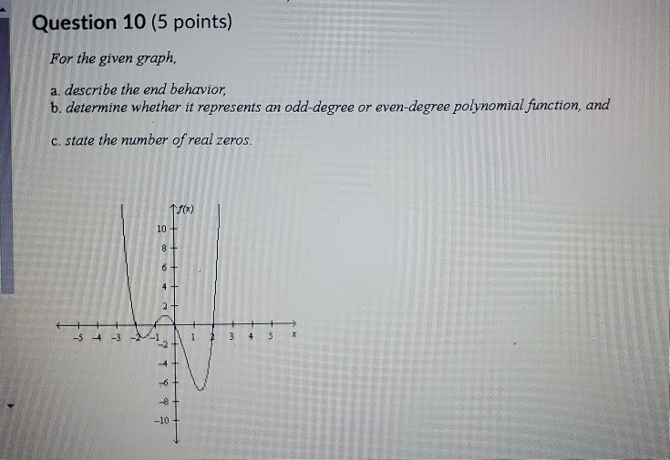 Solved Question 10 (5 points) For the given graph, a. | Chegg.com