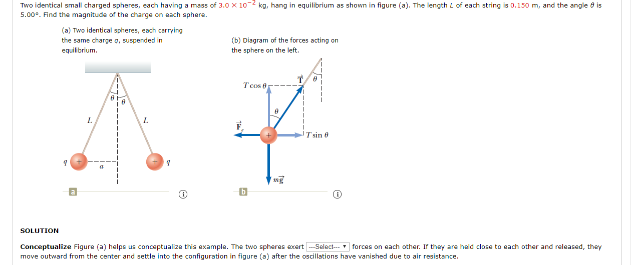 Solved Is Two Identical Small Charged Spheres, Each Having A | Chegg.com