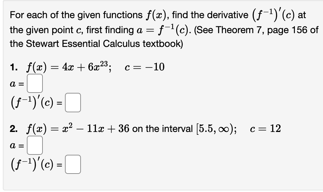 Solved For Each Of The Given Functions F X Find The