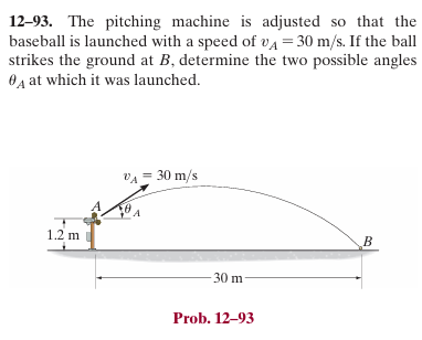 Solved The pitching machine is ﻿adjusted so ﻿that | Chegg.com