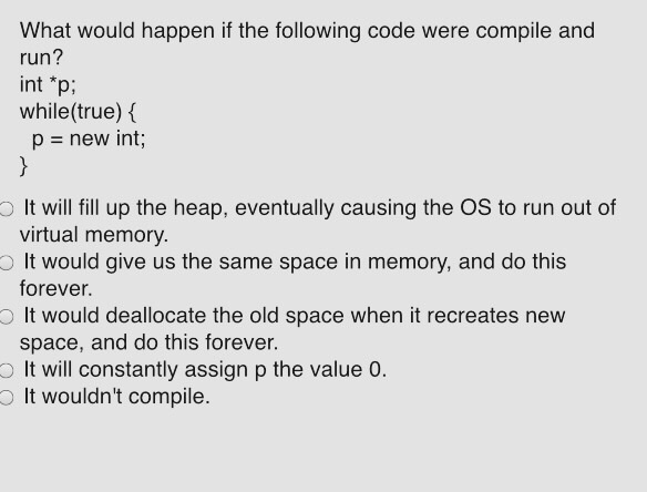 Solved What would happen if the following code were compile | Chegg.com