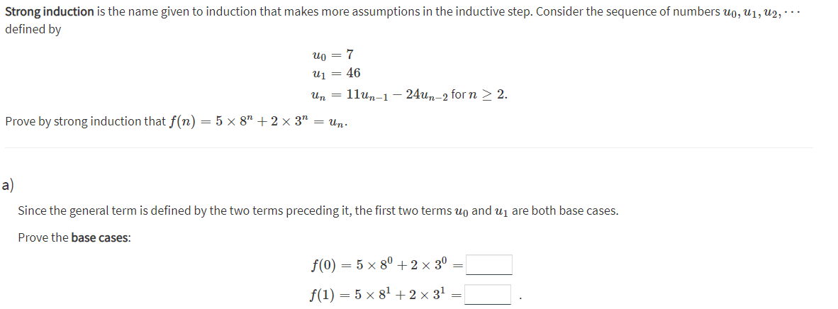 Solved Strong induction is the name given to induction that | Chegg.com