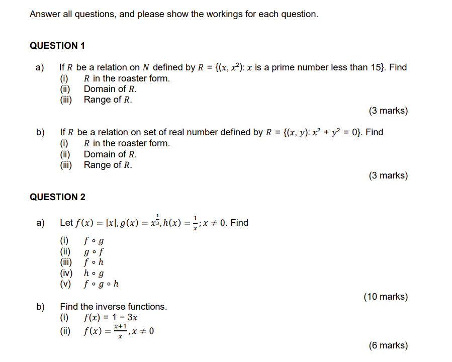 Solved Answer All Questions, And Please Show The Workings | Chegg.com