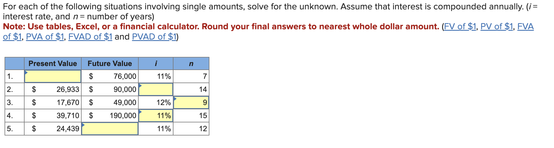 Solved For Each Of The Following Situations Involving Single | Chegg.com