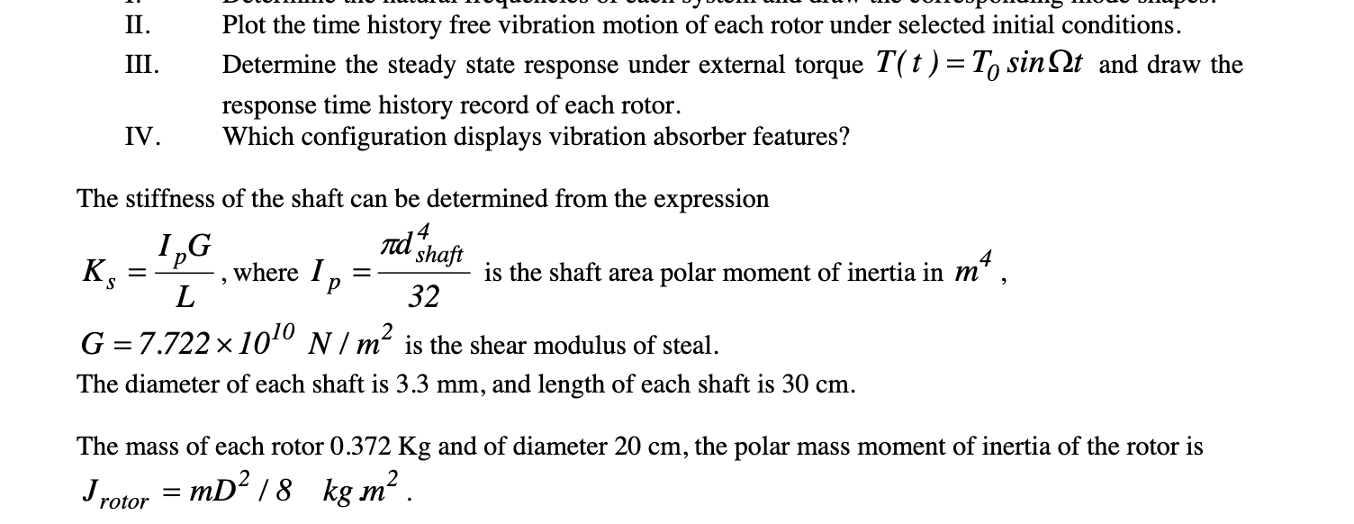 Solved II. Plot the time history free vibration motion of | Chegg.com
