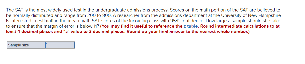 Solved The SAT is the most widely used test in the | Chegg.com