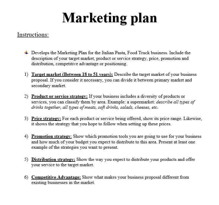 example of a business plan for a promotion