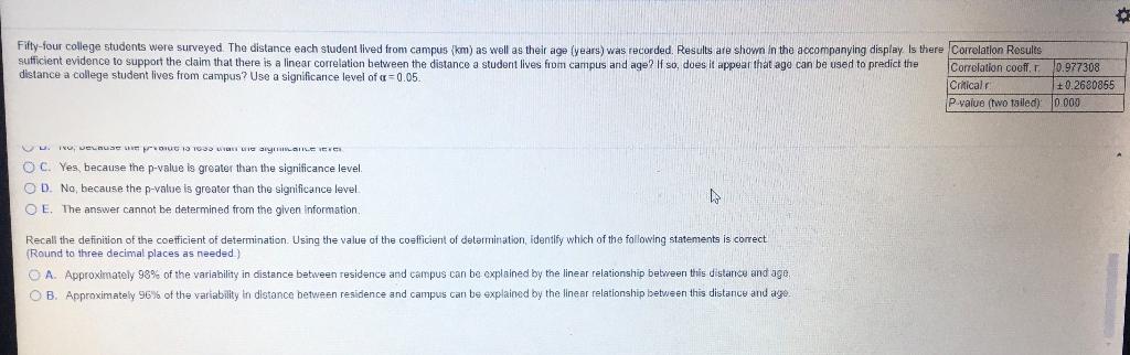 Solved Fifty-four college students were surveyed The | Chegg.com