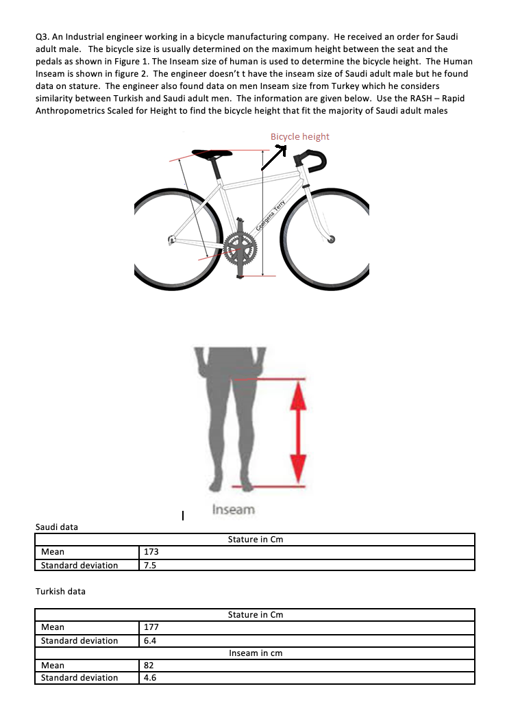 Q3. An Industrial engineer working in a bicycle | Chegg.com