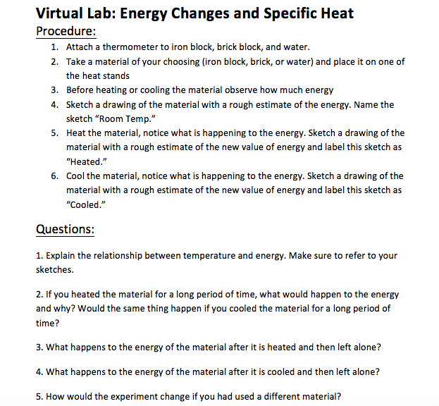 Phet Simulation Energy Forms And Changes Into Heat Answer Key Waltery 