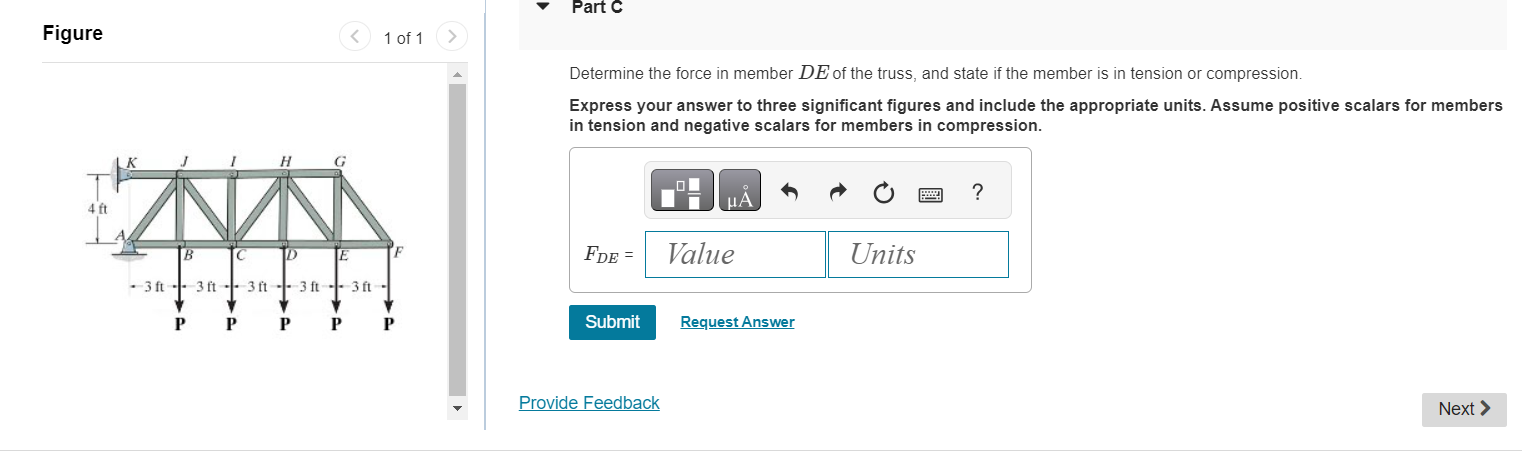 Solved Determine the force in member HG of the truss, and | Chegg.com