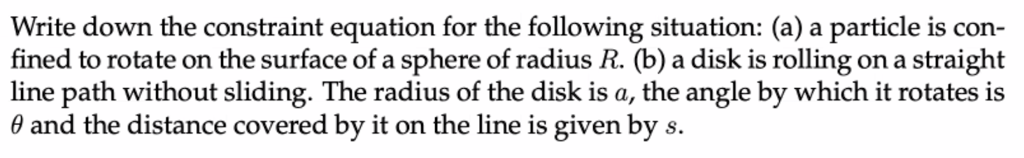 Solved Write down the constraint equation for the following | Chegg.com