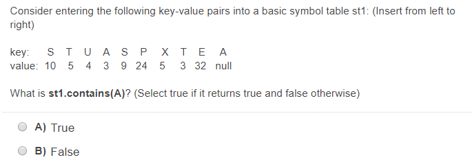 Solved Consider entering the following key-value pairs into | Chegg.com