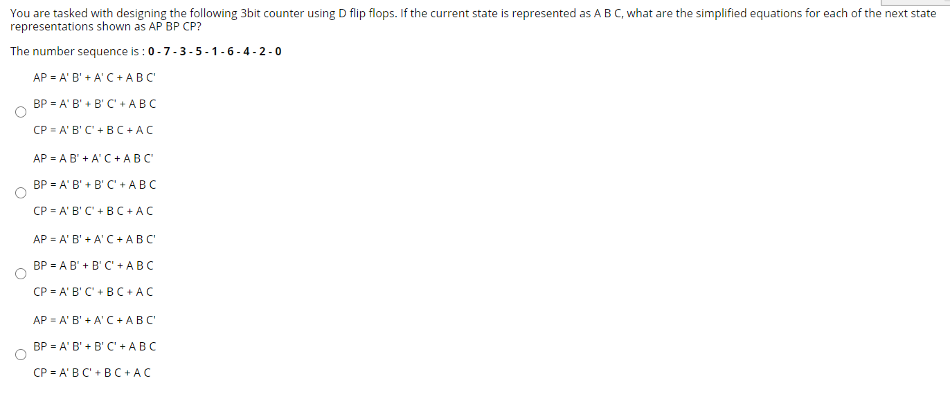 Solved You are tasked with designing the following 3bit | Chegg.com