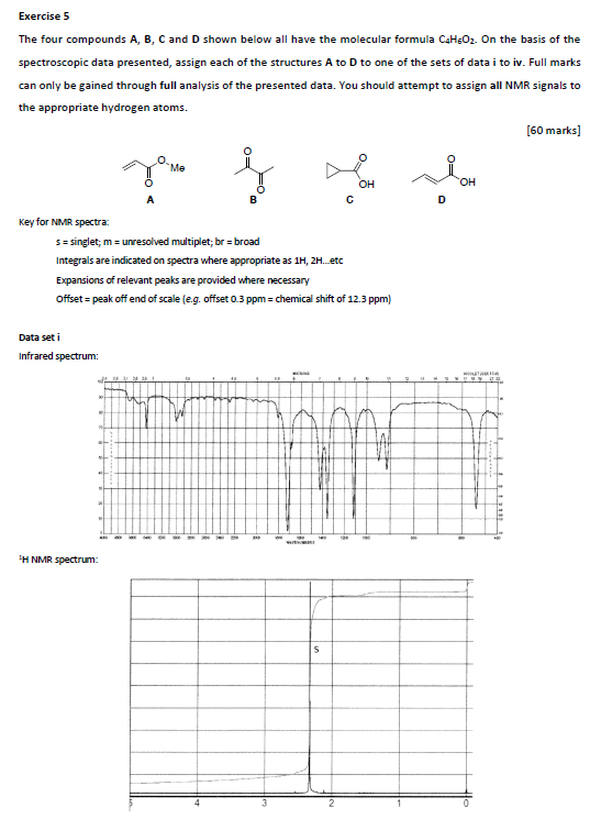 Solved Exercise 5 The four compounds A, B, C and D shown | Chegg.com