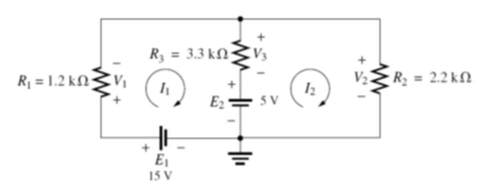 Solved R' = 2.2 k Ω El 15V Using the measured resistor | Chegg.com