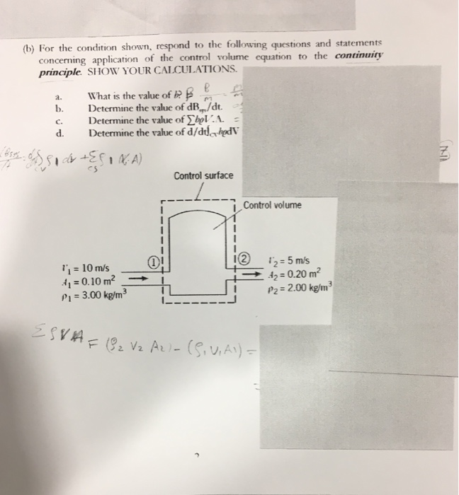 Solved (b) For the condition shown, respond to the following | Chegg.com