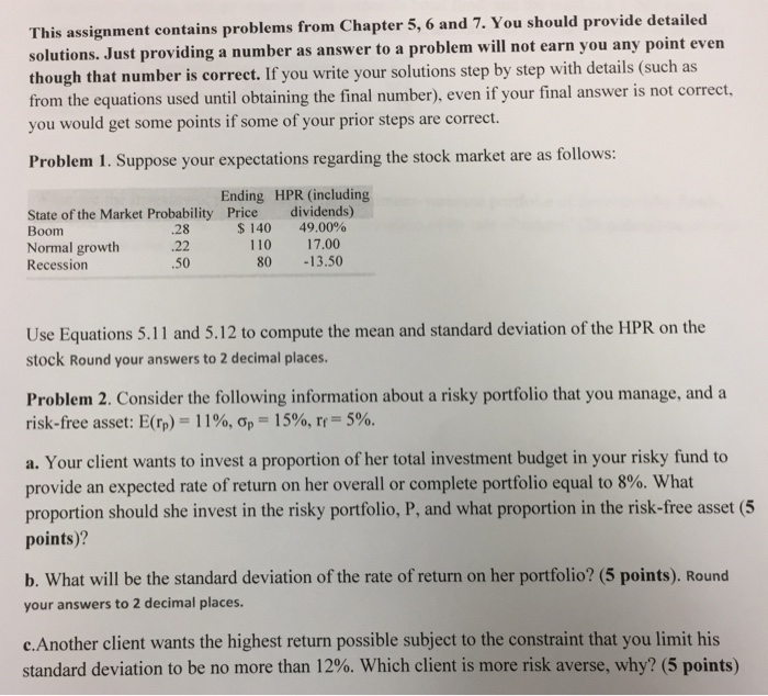 Solved This Assignment Contains Problems From Chapter 5, 6 | Chegg.com