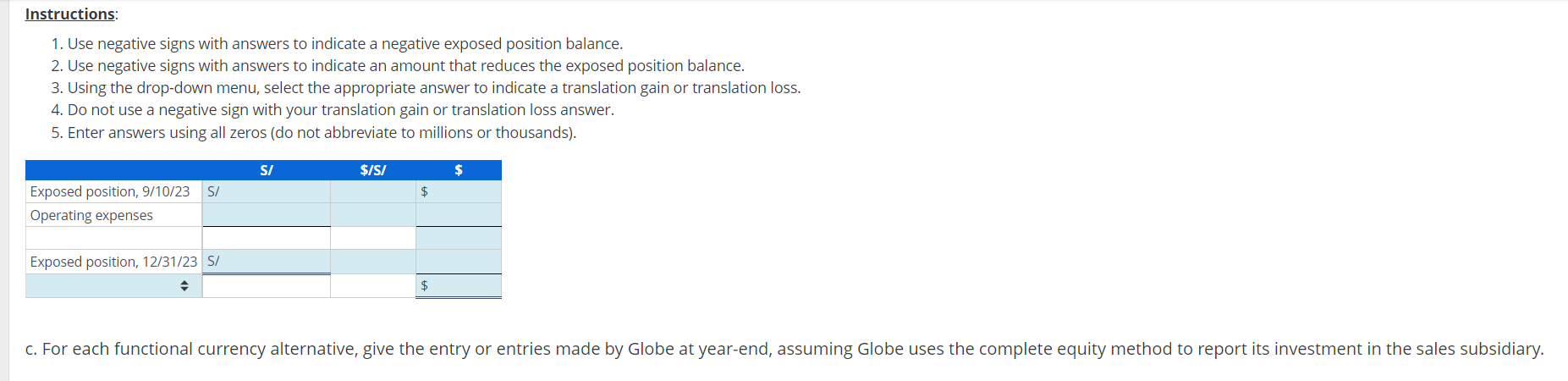 Solved Instructions: 1. Use negative signs with answers to | Chegg.com