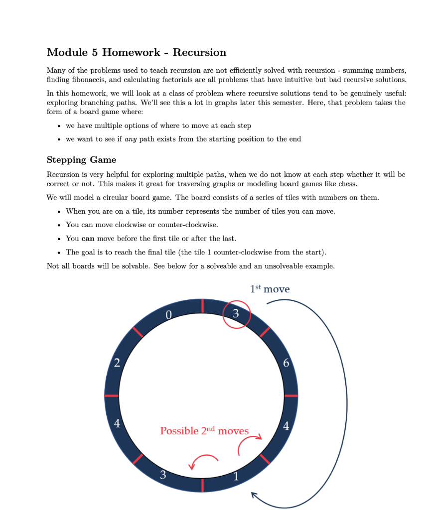 Solved Module 5 Homework - Recursion Many of the problems | Chegg.com