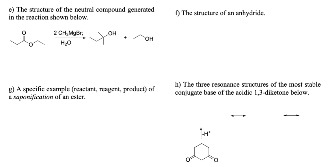 Solved e) The structure of the neutral compound generated in | Chegg.com