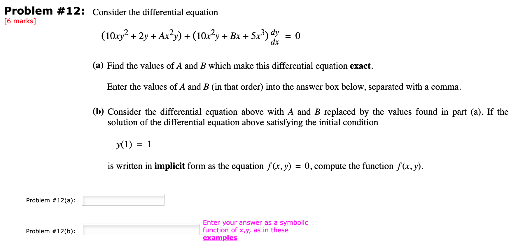 Solved Problem #12: Consider the differential equation [6 | Chegg.com