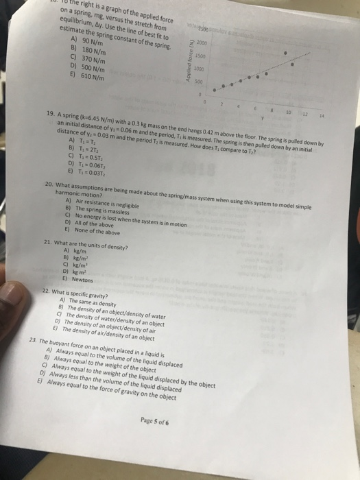 Solved 24. An object that sinks in water displaces a volume