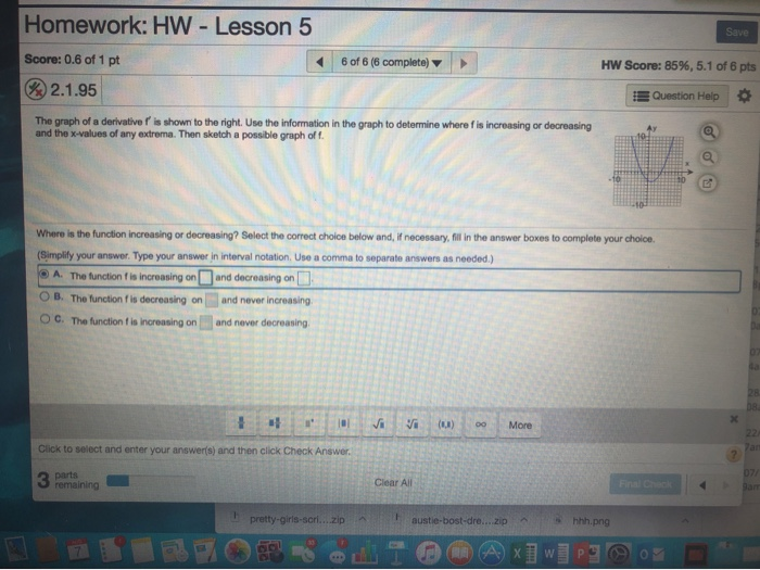 Solved Save Homework: HW - Lesson 5 Score: 0.6 of 1 pt | Chegg.com
