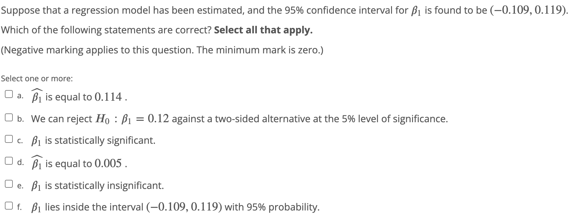 Solved Suppose that a regression model has been estimated, | Chegg.com