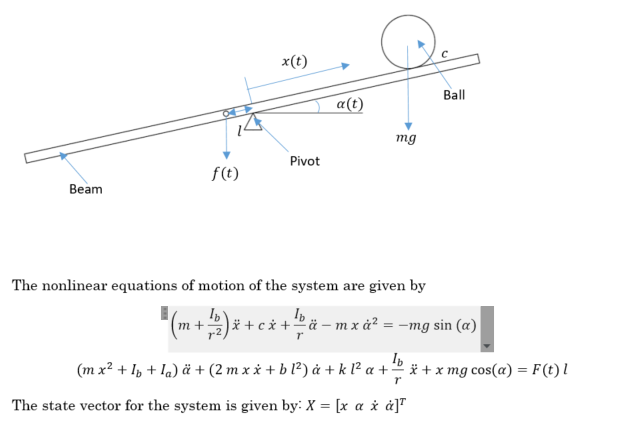 X T Alt Ball Mg F T Pivot Beam The Nonlinear Chegg Com