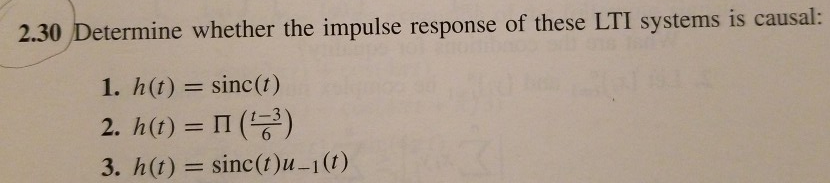 Solved 2 30 Determine Whether The Impulse Response Of These