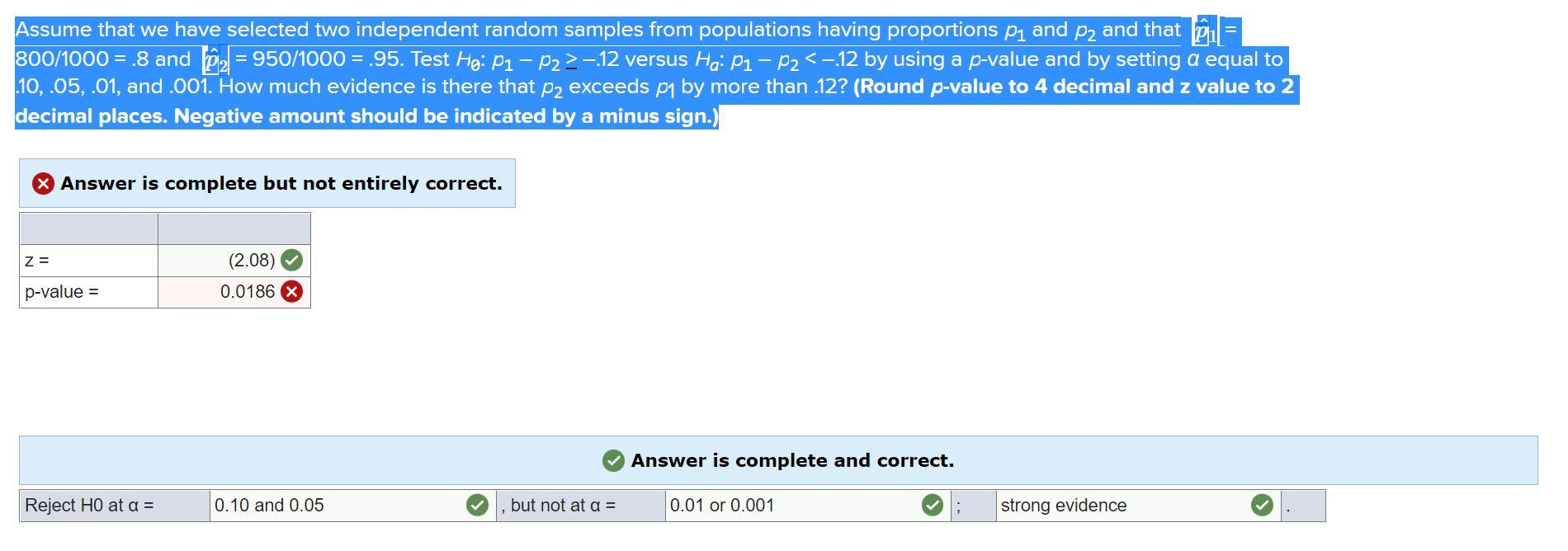 Solved Assume that we have selected two independent random | Chegg.com