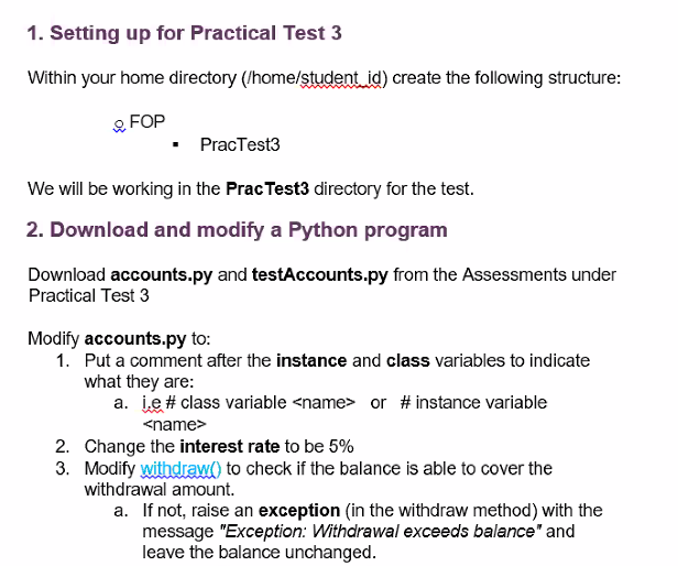 Solved 1. Setting up for Practical Test 3 Within your home