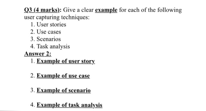 Solved Q3 (4 marks): Give a clear example for each of the | Chegg.com
