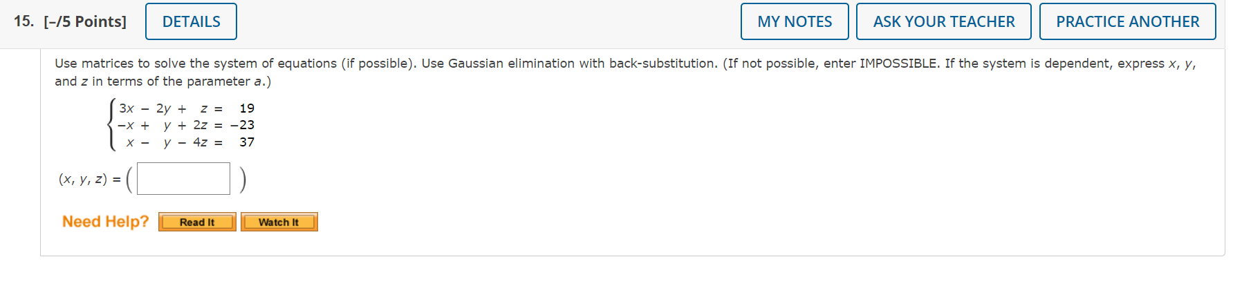Solved 15. [-15 Points] DETAILS MY NOTES ASK YOUR TEACHER | Chegg.com