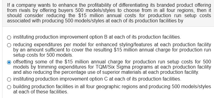 Solved If a company wants to enhance the profitability of | Chegg.com