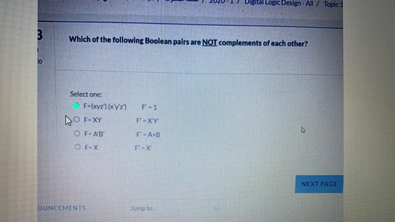 Solved Digital Logic Design. All / Topic 1 3 Which Of The | Chegg.com