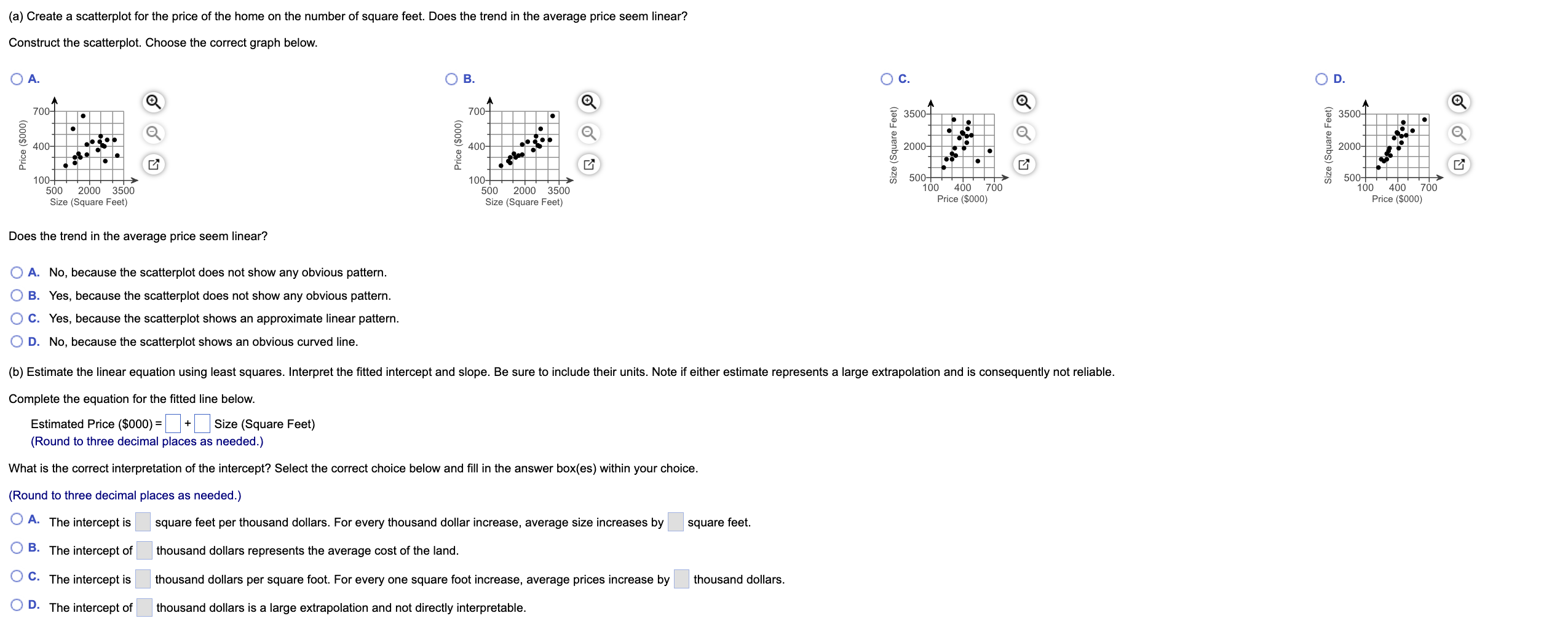 solved-a-create-a-scatterplot-for-the-price-of-the-home-on-chegg