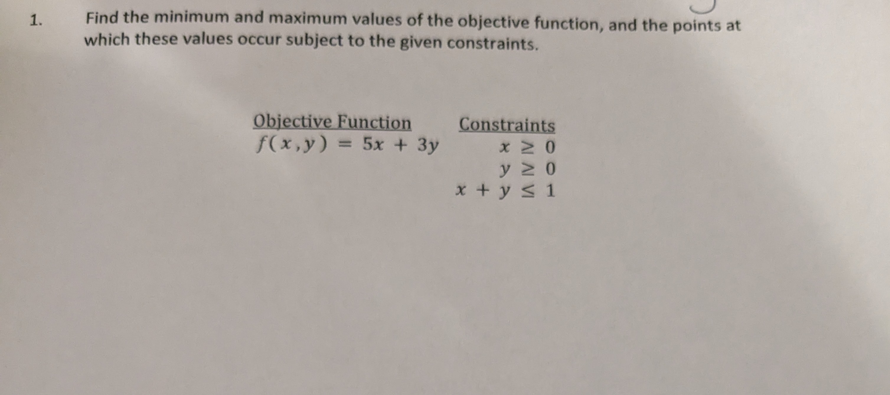 Minimum Objective Function Solved Find the minimum and maximum values of the objective | Chegg.com
