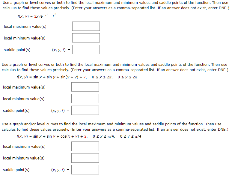 Solved Use A Graph Or Level Curves Or Both To Find The Local