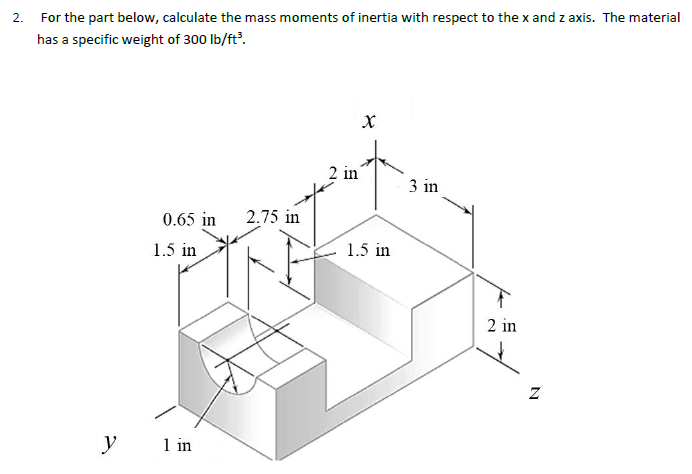Solved 2. For the part below, calculate the mass moments of | Chegg.com