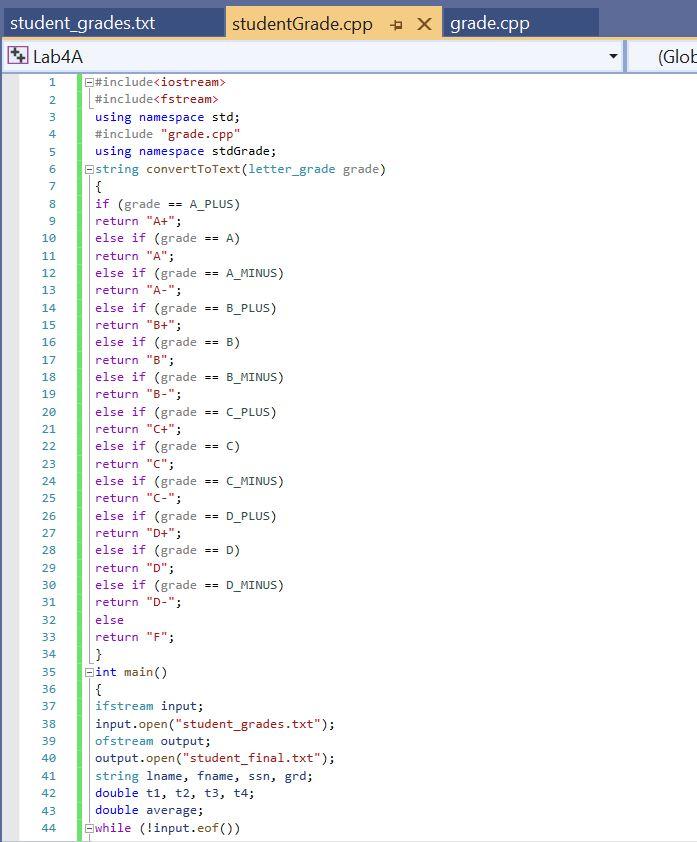 Solved C++ Visual Studio 2019 Part A : Program | Chegg.com