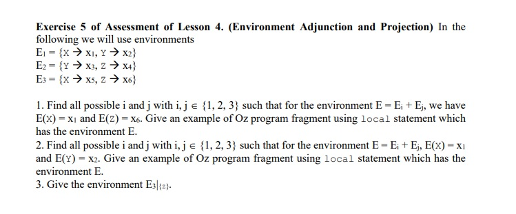 Exercise 5 of Assessment of Lesson 4. (Environment | Chegg.com