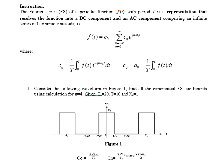 solved-instruction-the-fourier-series-fs-of-a-periodic-chegg